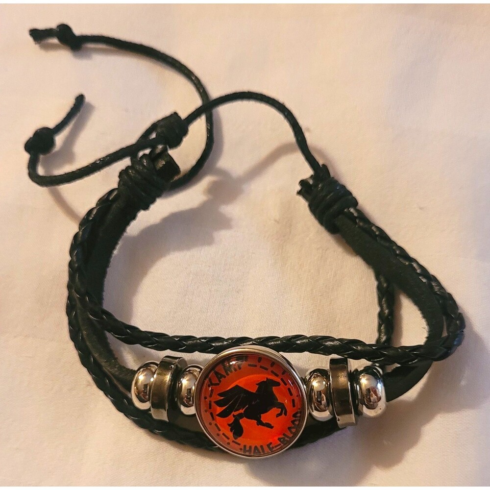 Percy Jackson Inspired Camp Half-Blood Braided Leather Cord Adjustable Bracelet